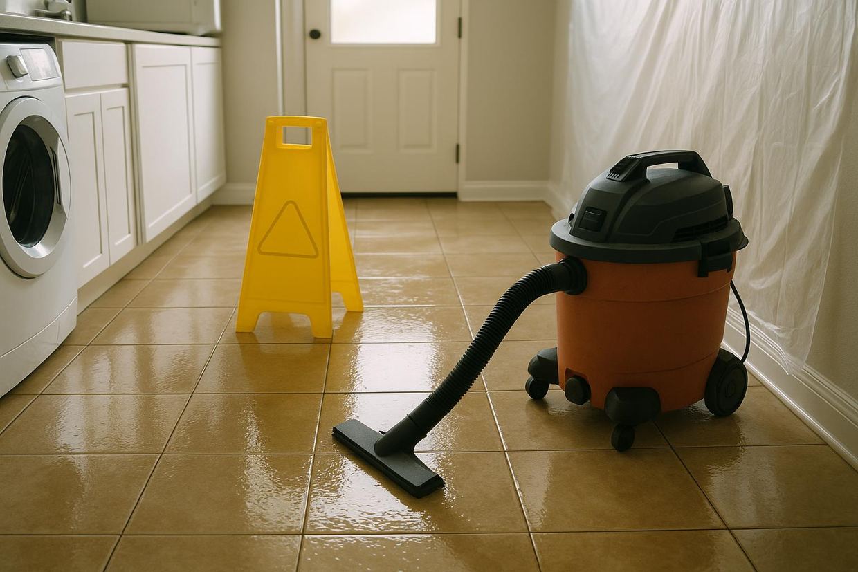 Protective cleanup of a sewage backup in a Plano home